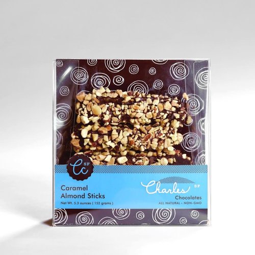 Charles Chocolates, Caramel Almond Sticks, 5.3 oz, San Francisco, CA Charles Chocolates, Caramel Almond Sticks, 5.3 oz, San Francisco, CA