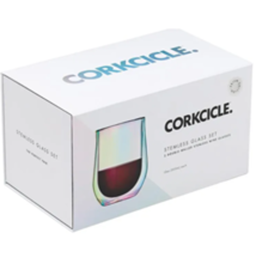 Corkcicle Double-Walled Stemless Prism Wine Glasses, Set of 2, 12 oz each Corkcicle Double-Walled Stemless Prism Wine Glasses, Set of 2, 12 oz each