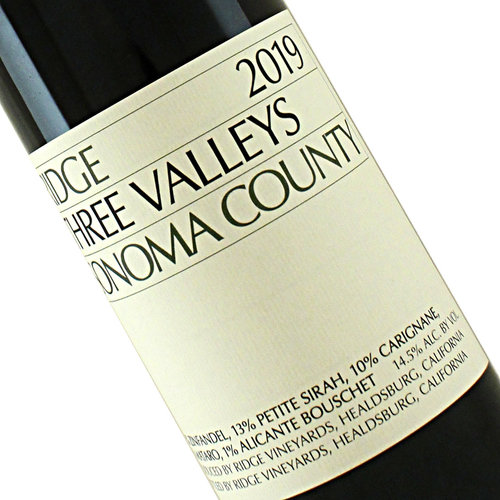Ridge Vineyards 2019 Three Valleys Red Wine, Sonoma County