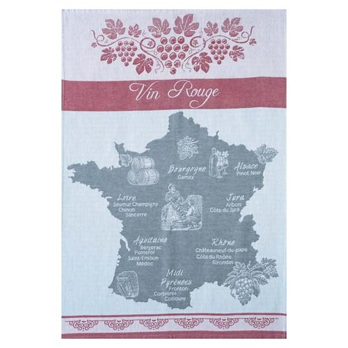 Tea Towel - Red Wine Map Tea Towel - Red Wine Map