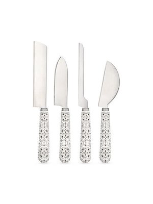 Twine Tile Patterned Cheese Knife Set, 4 pc