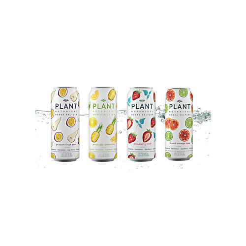 Plant Botanical Vodka Seltzer Multi Pack Strawberry Mint/Pineapple Lemonade/Passion Fruit Pear/Blood Orange Lime 12oz cans Plant Botanical Vodka Seltzer Multi Pack Strawberry Mint/Pineapple Lemonade/Passion Fruit Pear/Blood Orange Lime 12oz cans