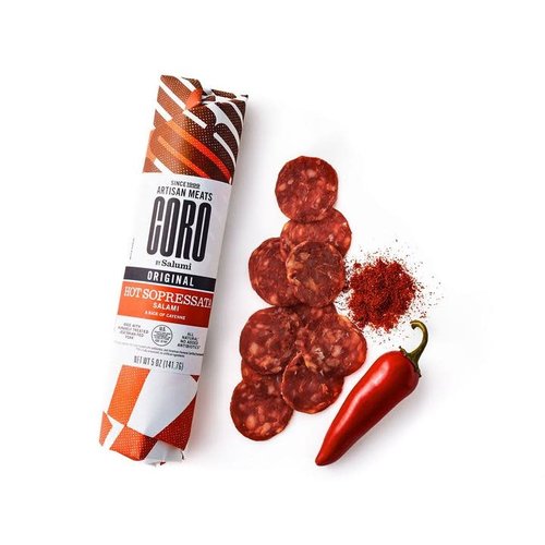 Coro Artisan Meats - Hot Sopressata Uncured Salami, Seattle, WA, 5 oz Coro Artisan Meats - Hot Sopressata Uncured Salami, Seattle, WA, 5 oz