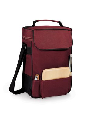 Picnic Time Duet Canvas Wine & Cheese Cooler Bag, Burgundy
