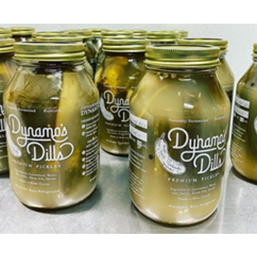 Dynamo's Dills Full Sour Dill Pickles 32oz Jar Dynamo's Dills Full Sour Dill Pickles 32oz Jar