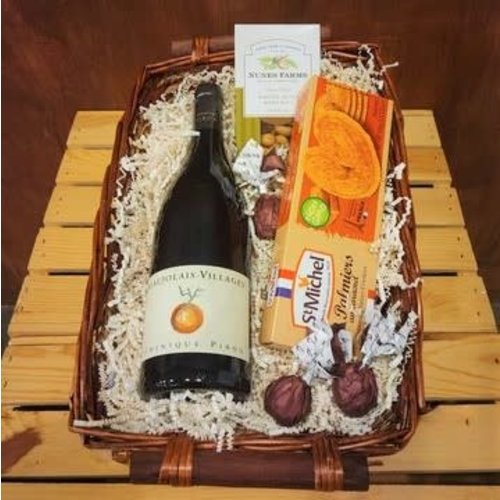 "Vive le Beaujolais" Single Bottle Gift Basket "Vive le Beaujolais" Single Bottle Gift Basket