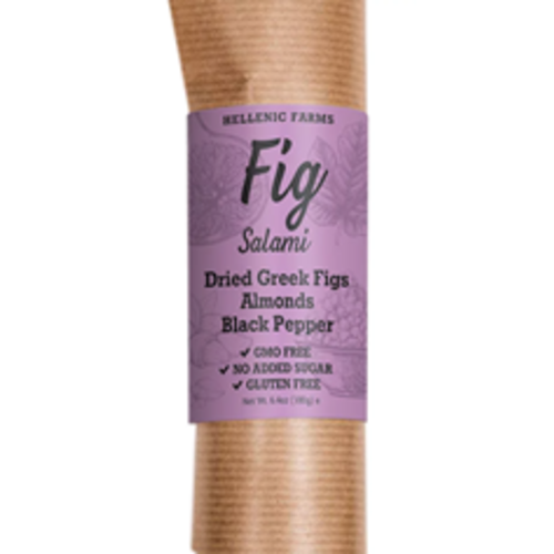 Hellenic Farms 100% Plant Based Fig Salami with Almonds & Black Pepper, Greece, 6.4 oz Hellenic Farms 100% Plant Based Fig Salami with Almonds & Black Pepper, Greece, 6.4 oz