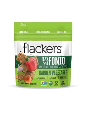 Flackers Garden Vegetable Flax & Fonio Crackers, 4.5 oz