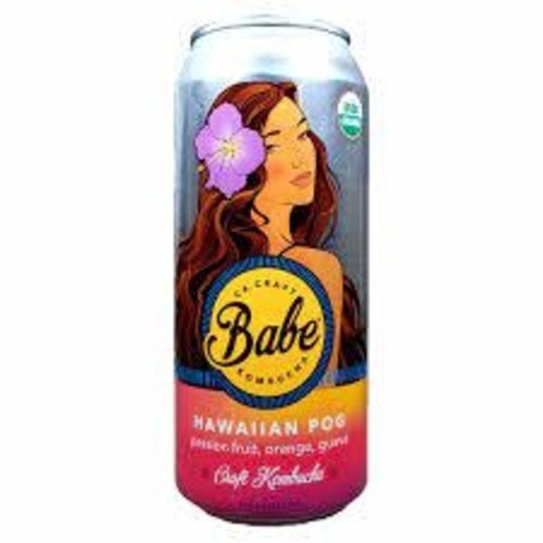 Babe Ca. Craft Kombucha "Hawaiian POG" Passion Fruit, Orange, Guava Organic Kombucha 16oz. can - San Diego, CA Babe Ca. Craft Kombucha "Hawaiian POG" Passion Fruit, Orange, Guava Organic Kombucha 16oz. can - San Diego, CA