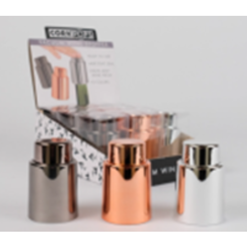 Cork Pops Vacuum Wine Stopper, Assorted Metallic Colors Cork Pops Vacuum Wine Stopper, Assorted Metallic Colors