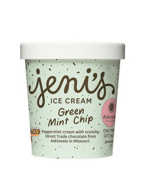 Jeni's Green Mint Chip Ice Cream Pint, Ohio