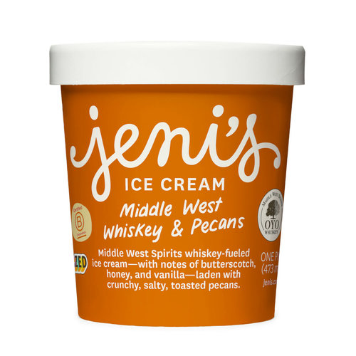 Jeni's Middle West Whiskey & Pecans Ice Cream Pint, Ohio Jeni's Middle West Whiskey & Pecans Ice Cream Pint, Ohio