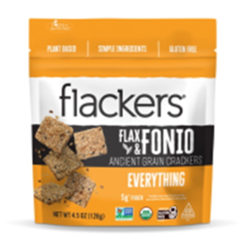 Flackers Everything Flax & Fonio Ancient Grain Crackers, 4.5 oz Flackers Everything Flax & Fonio Ancient Grain Crackers, 4.5 oz