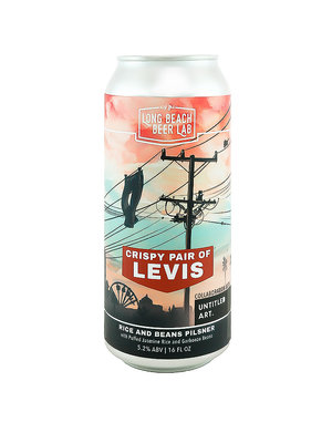 Long Beach Beer Lab/Untitled Art "Crispy Pair Of Levis" Rice and Beans Pilsner 16oz can - Long Beach, Ca