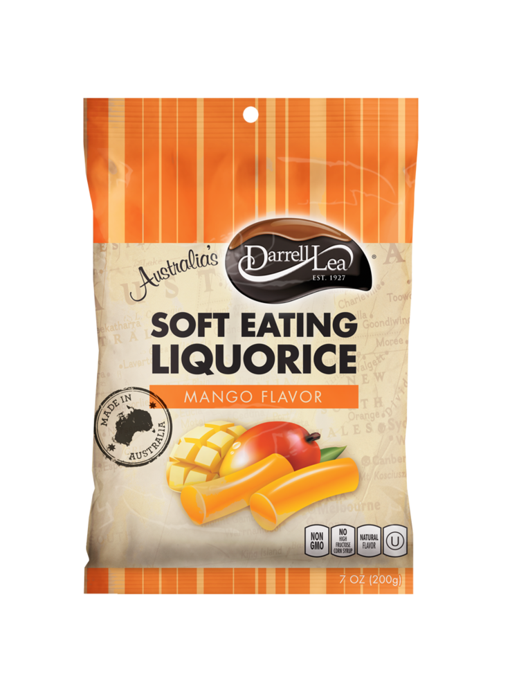 Darrell Lea Soft Australian Licorice Mango Flavored 7oz
