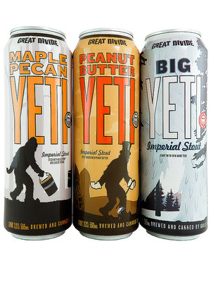 Great Divide Brewing "Pack Of Yetis" 3pk 19.2oz cans With Yeti Brussels Glass - Denver, CO