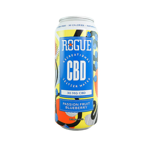 Rogue Recreational Beverages "Passion Fruit Blueberry" CBD Seltzer Water 16oz can - Newport, OR