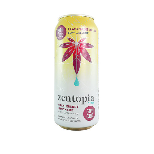 Zentopia "Huckleberry Lemonade" Sparkling Lemonade Infused With CBD 16oz can - Eugene, OR Zentopia "Huckleberry Lemonade" Sparkling Lemonade Infused With CBD 16oz can - Eugene, OR
