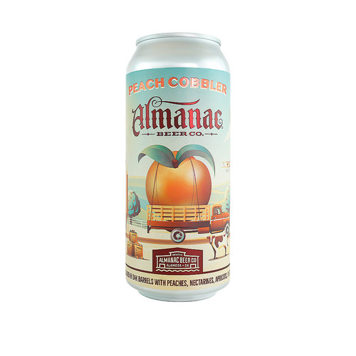 Almanac Beer Co. "Peach Cobbler" Sour Farmhouse Ale 16oz can - Alameda, CA Almanac Beer Co. "Peach Cobbler" Sour Farmhouse Ale 16oz can - Alameda, CA