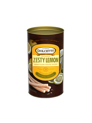 Dolcetto Zesty Lemon Rolled Wafers 12oz, Italy
