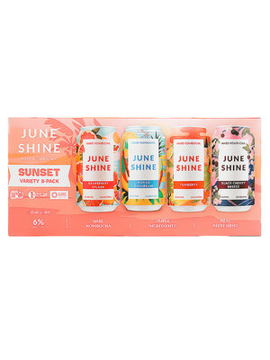 June Shine Hard Kombucha "Sunset" Variety 8 Pack Grapefruit Splash, Mango Daydream, Yumberry, Black Cherry Breeze 12oz can - San Diego, CA