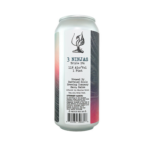 Barreled Souls Brewing "3 Ninjas" Triple IPA 16oz can - Saco, ME Barreled Souls Brewing "3 Ninjas" Triple IPA 16oz can - Saco, ME