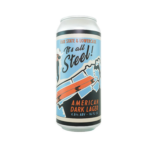 Fair State Brewing/Lowercase Brewing "It's All Steel!" American Dark Lager 16oz can - Seattle, WA Fair State Brewing/Lowercase Brewing "It's All Steel!" American Dark Lager 16oz can - Seattle, WA