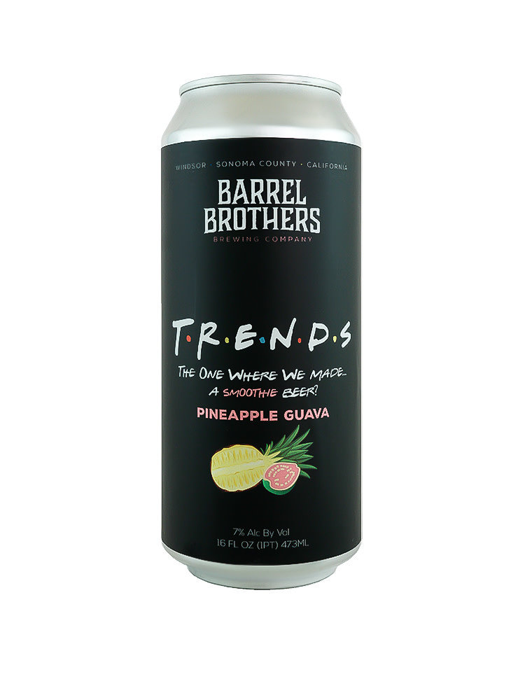 Barrel Brothers Brewing Company "T.R.E.N.D.S The One Where We Made...A Smoothie Beer?" Mango Pineapple 16oz can - Windsor, CA