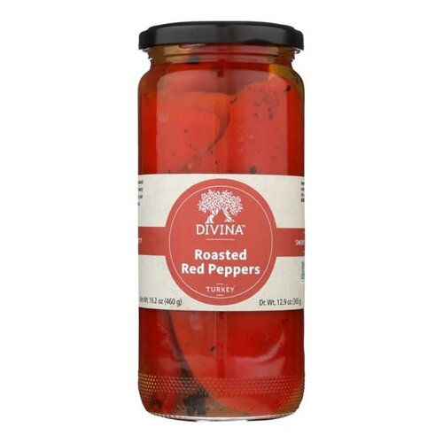 Divina "Organic" Roasted Red Peppers 16.2oz Jar, Greece Divina "Organic" Roasted Red Peppers 16.2oz Jar, Greece