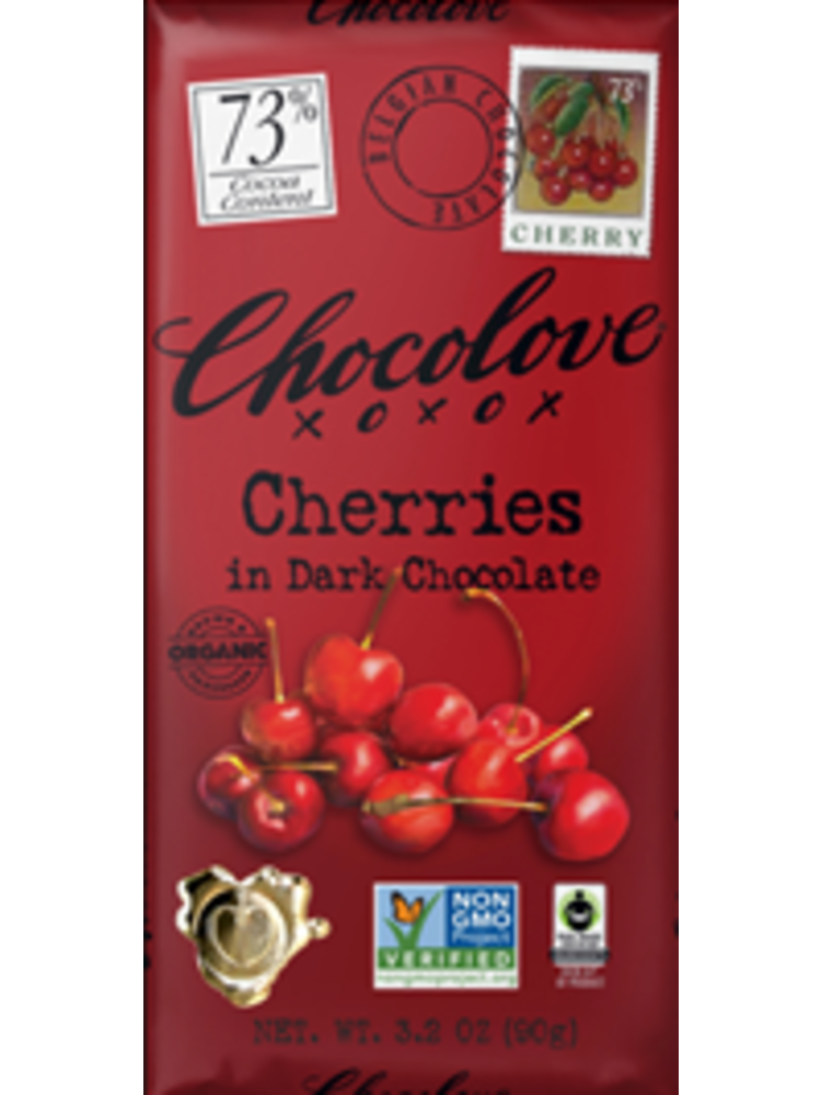 Chocolove Fair Trade Cherries Organic Dark Chocolate 3.2oz Bar, Boulder, CO