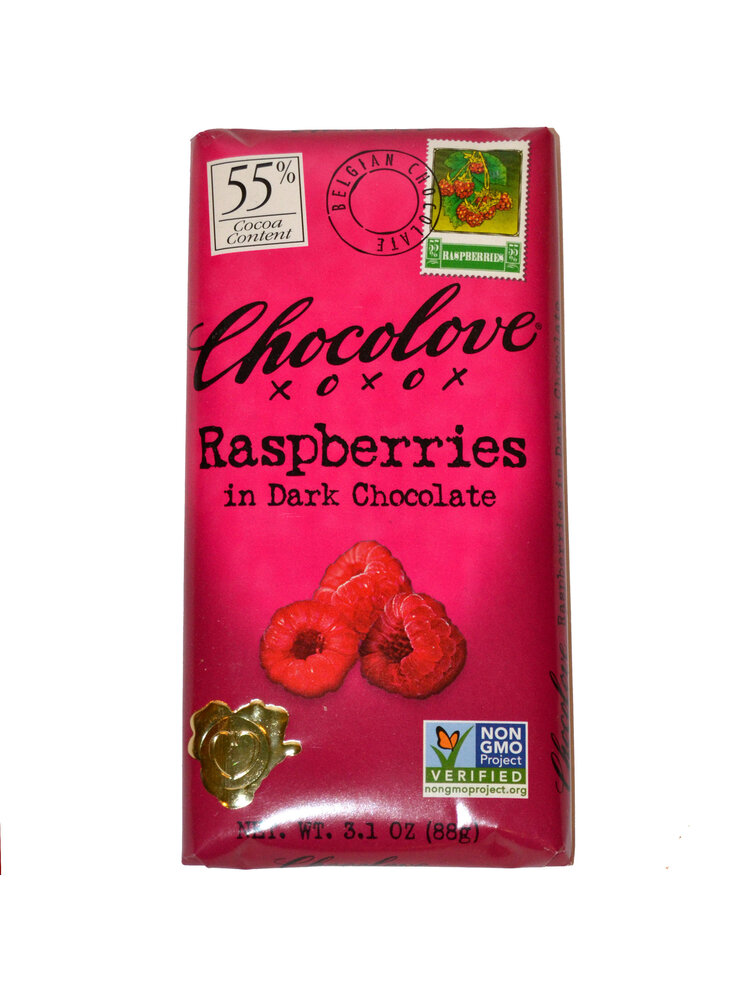 Chocolove Raspberries Dark Chocolate Bar 3.1oz, Boulder, Colorado