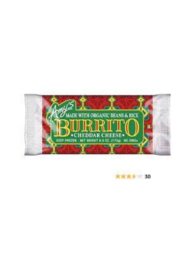 Amy's Organic Beans & Rice Cheddar Cheese Burrito 6.oz, Petaluma