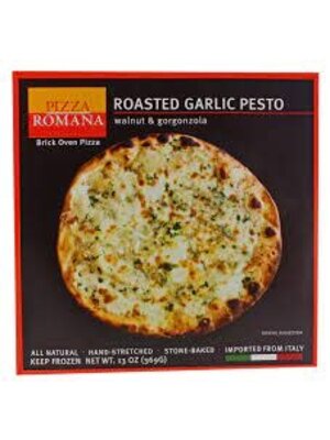 Pizza Romana Roasted Garlic Pesto Brick Oven Pizza, Marche, Italy