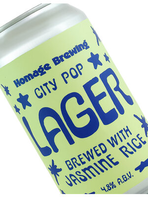 Homage Brewing "City Pop" Lager Brewed With Jasmine Rice 12oz can - Los Angeles, CA