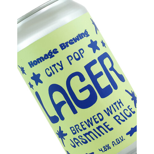 Homage Brewing "City Pop" Lager Brewed With Jasmine Rice 12oz can - Los Angeles, CA