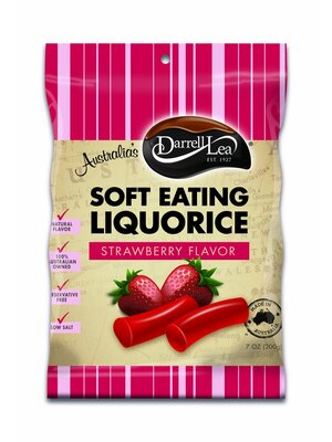 Darrell Lea Soft Australian Licorice Strawberry Flavored 7oz