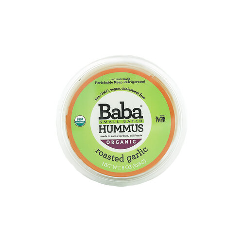 Baba Organic Roasted Garlic Hummus, San Luis Obispo, CA, 8 oz Baba Organic Roasted Garlic Hummus, San Luis Obispo, CA, 8 oz