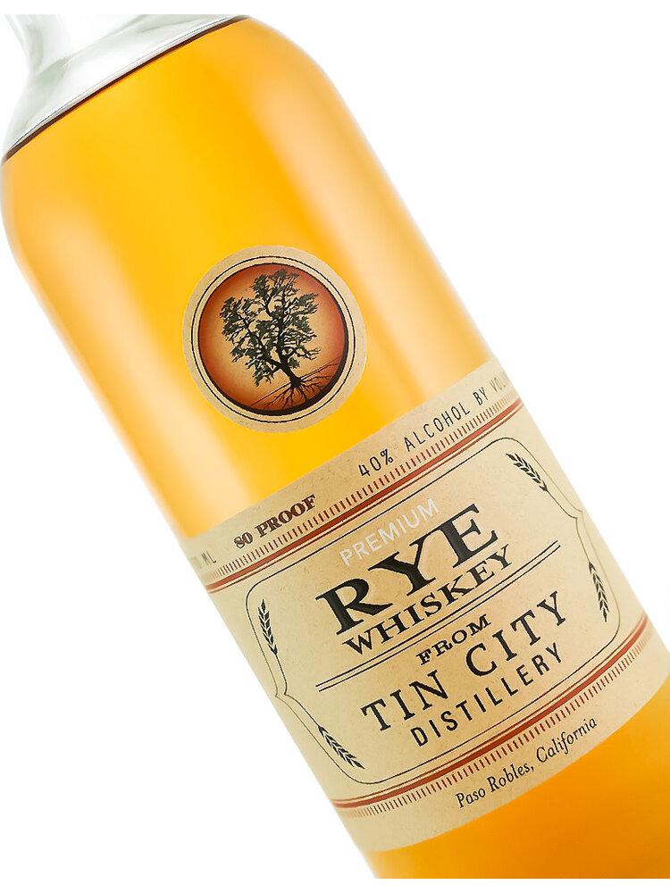 Tin City Distillery Premium Rye Whiskey, Paso Robles, California
