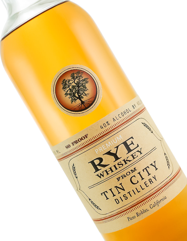 Tin City Distillery Premium Rye Whiskey, Paso Robles, California The