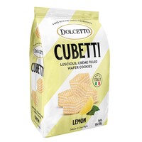 Dolcetto Cubetti Lemon Creme Filled Wafer Cookies 8.8oz Bag, Italy