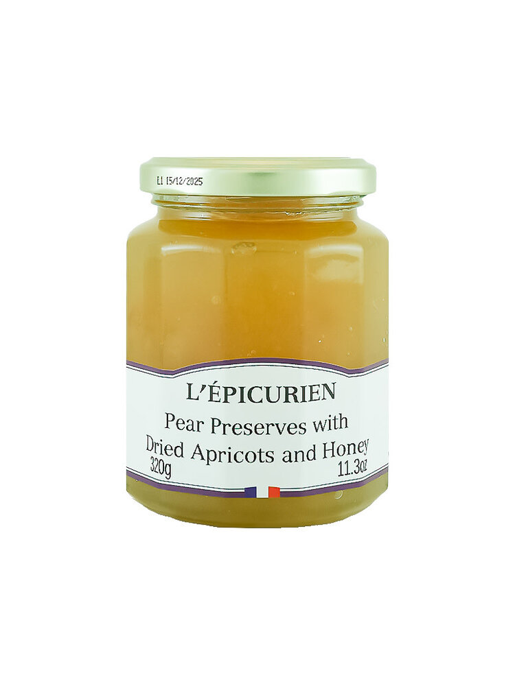 L'Epicurien Pear Preserves With Dried Apricots and Honey 11.3oz Jar, France