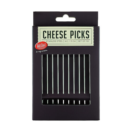 TableCraft Stainless Steel Cheese Picks, Set of 12