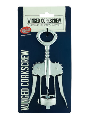 TableCraft Chrome Plated Metal Winged Corkscrew