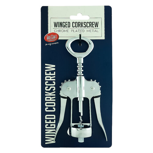 TableCraft Chrome Plated Metal Winged Corkscrew