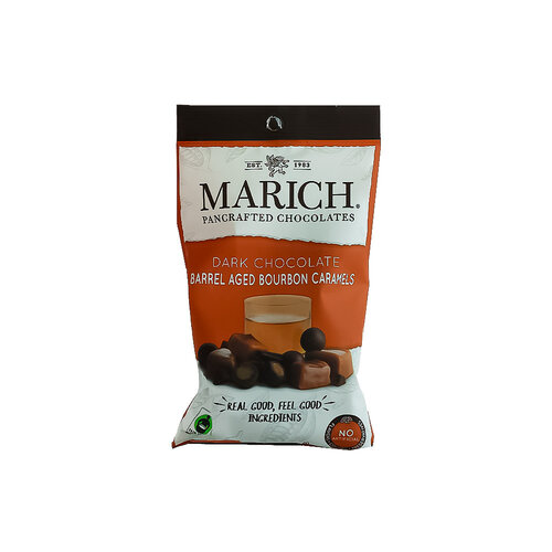 Marich Dark Chocolate Barrel Aged Bourbon Caramels 2oz Bag, Hollister, California