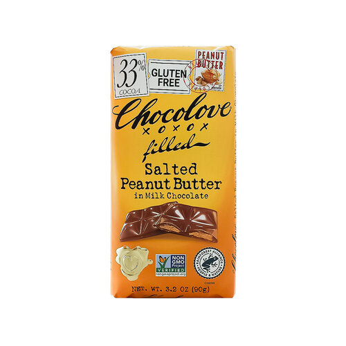 Chocolove Salted Peanut Butter in Milk Chocolate Bar 3.2oz, Boulder, Colorado
