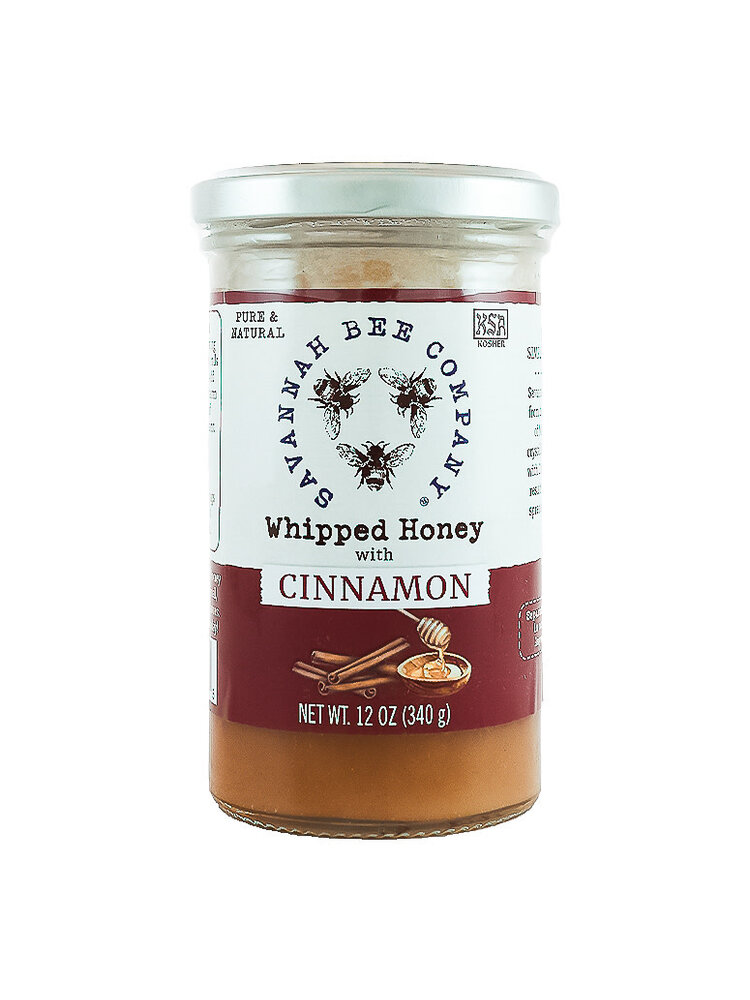 Savannah Bee Company Whipped Honey With Cinnamon 12oz Jar, Savannah, GA