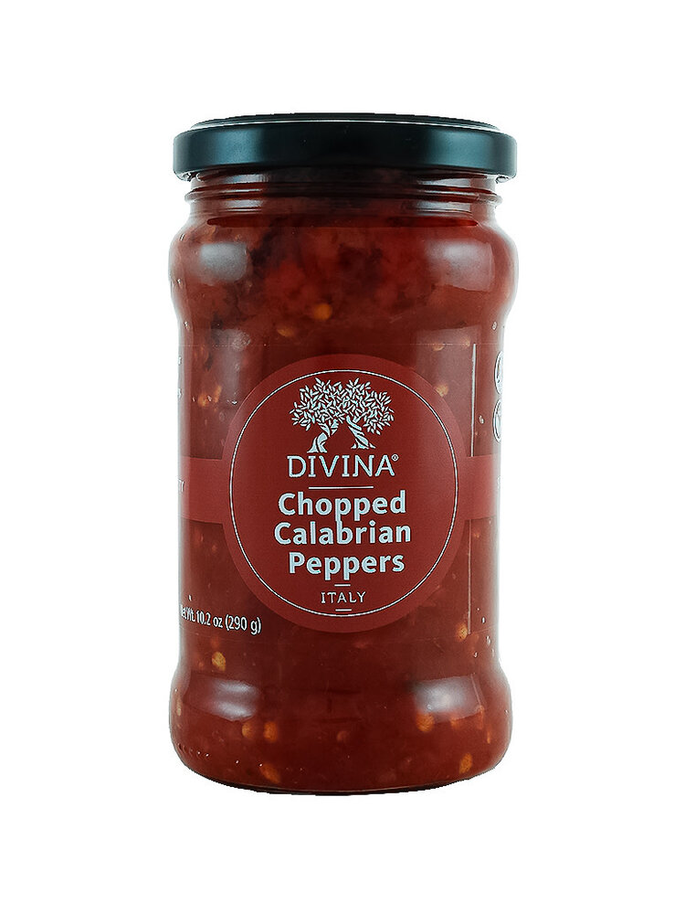 Divina Chopped Calabrian Peppers 10.2oz Jar, Italy