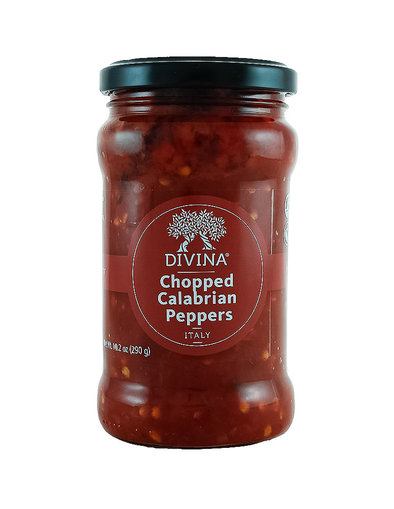Divina Chopped Calabrian Peppers 10.2oz Jar, Italy The Wine Country