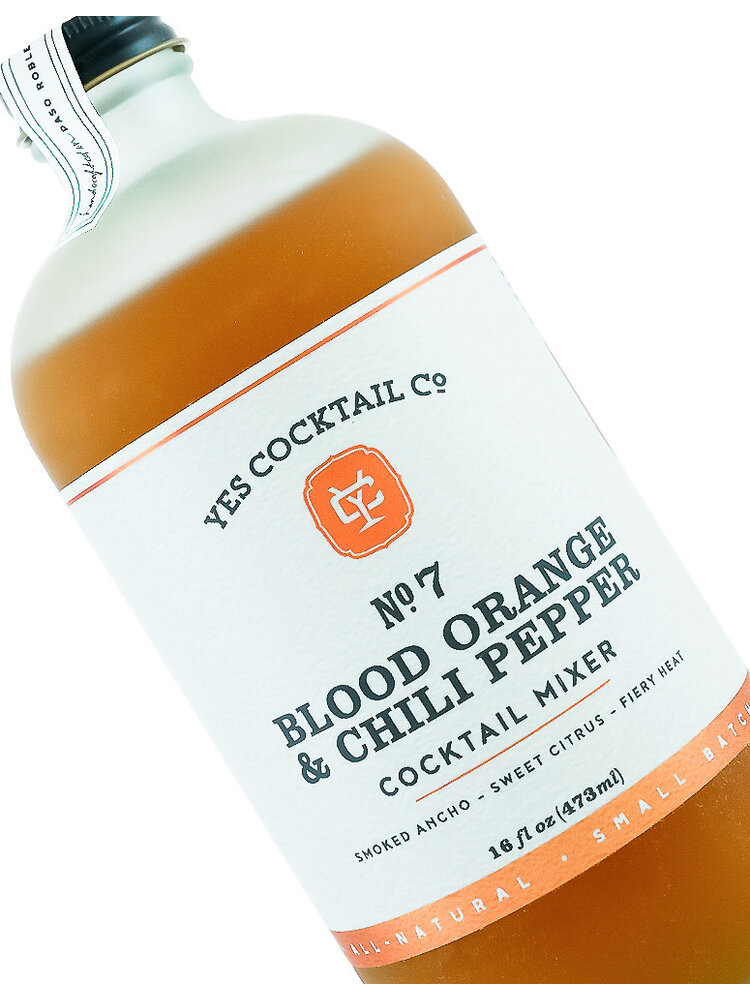 Yes Cocktail No. 7 "Blood Orange & Chili Pepper" Cocktail Mixer 16oz Bottle, Paso Robles, California